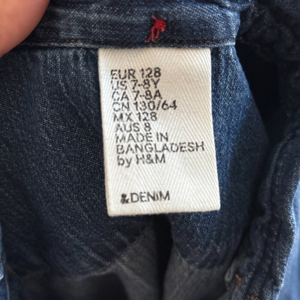 H&M GIRLS DENIM BUTTON DOWN SHIRT - Picture 2 of 6